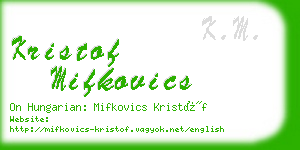 kristof mifkovics business card